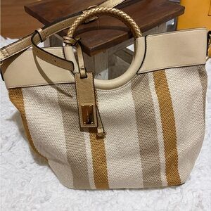 Kate Landry Beige and Tan Tote Bag